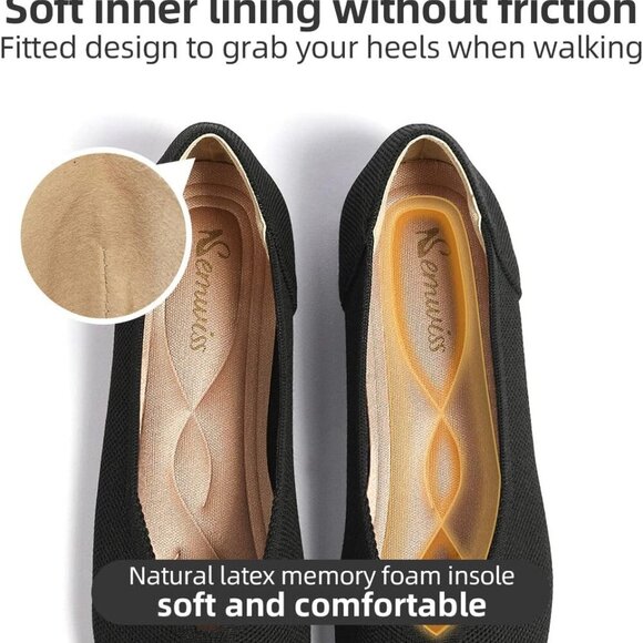 Women's Ballet Flats Rubber Mesh Pointed Toe Casual Work Shoes Size 8.5 - Picture 3 of 8